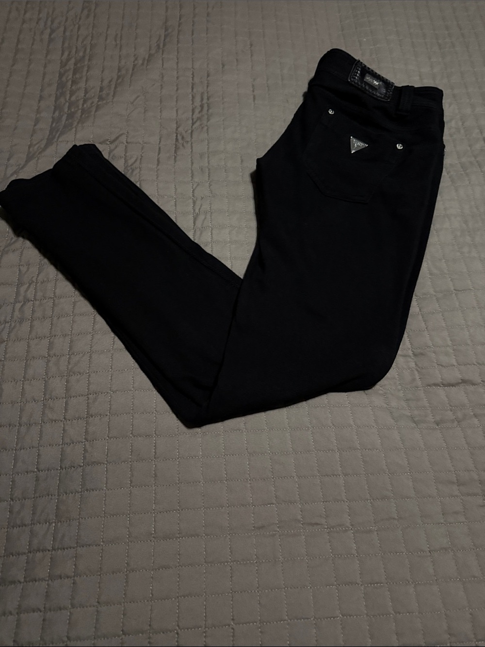 Guess Black Slim Pants with Subtle Logo Detail (jeggings)